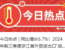 今日热点|2024年前三季度浙江省外贸进出口“成绩单”发布，外贸发展量增质优，机电产品出口增速亮眼