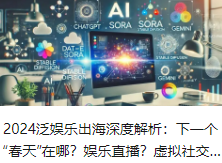 2024泛娱乐出海深度解析：下一个“春天”在哪？娱乐直播？虚拟社交？还是短剧？