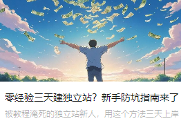 零經(jīng)驗三天建獨立站？新手防坑指南來了