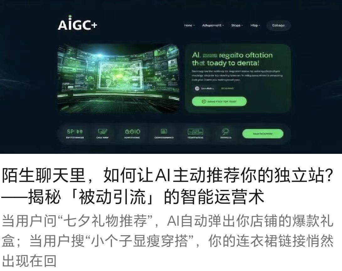 陌生聊天里，如何讓AI主動推薦你的獨立站？——揭秘「被動引流」的智能運營術