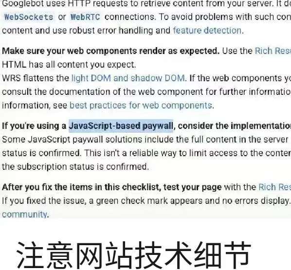 注意网站技术细节