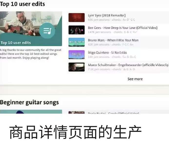 商品详情页面的生产