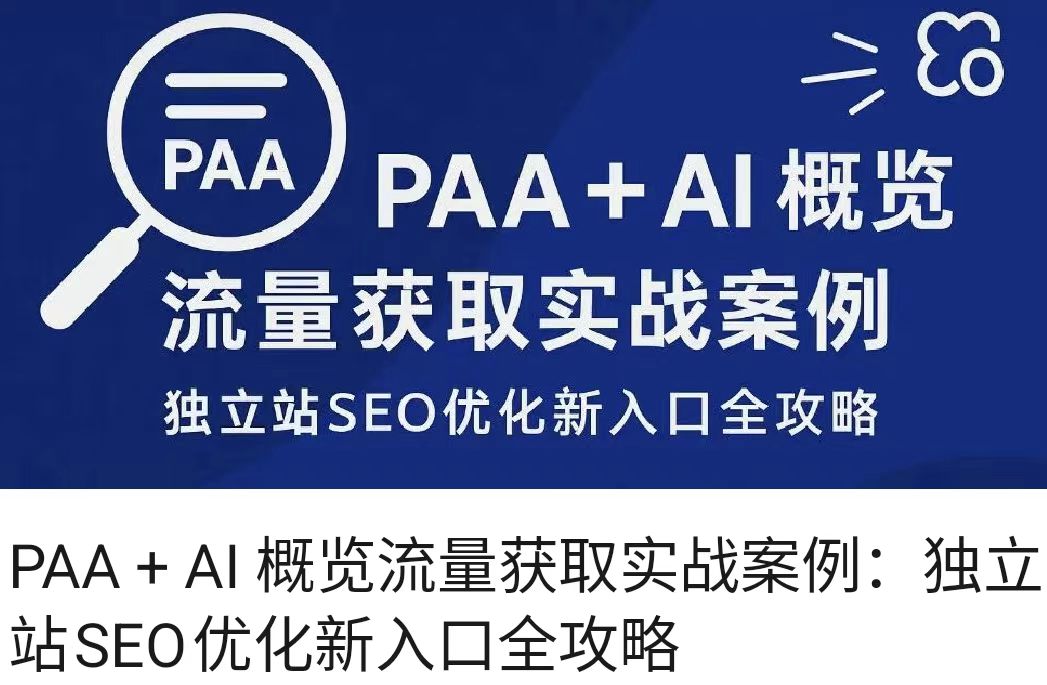 PAA + AI 概览流量获取实战案例：独立站SEO优化新入口全攻略