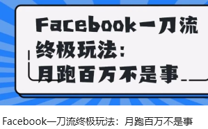 Facebook一刀流终极玩法：月跑百万不是事