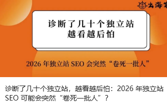 诊断了几十个独立站，越看越后怕：2026 年独立站 SEO 可能会突然“卷死一批人”？