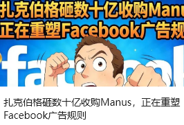 扎克伯格砸数十亿收购Manus，正在重塑Facebook广告规则
