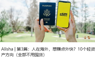 Alisha | 第3篇：人在海外，想赚点外快？10个轻资产方向（全部不用囤货）