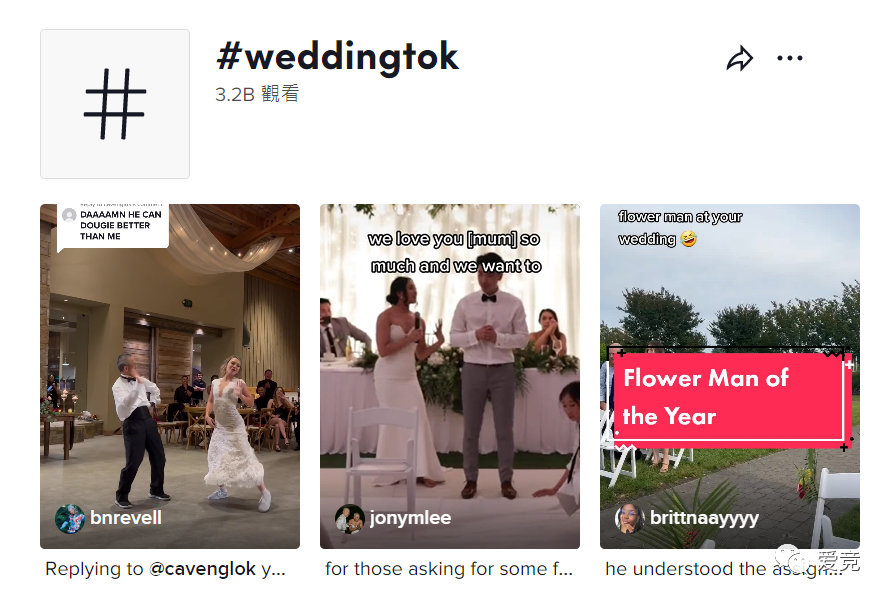欧美婚礼热潮，Tik Tok相关标签累计浏览30亿次