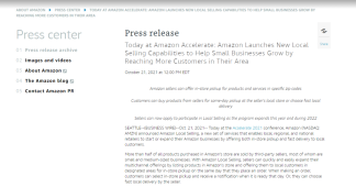 亚马逊第三季净利31.56亿美元，亚马逊推出新的本地销售服务计划