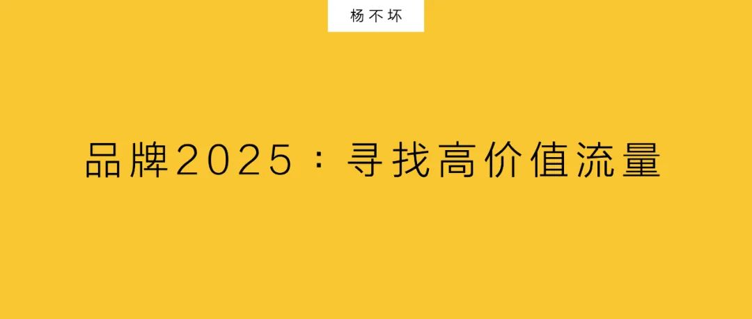 品牌2025：寻找高价值流量