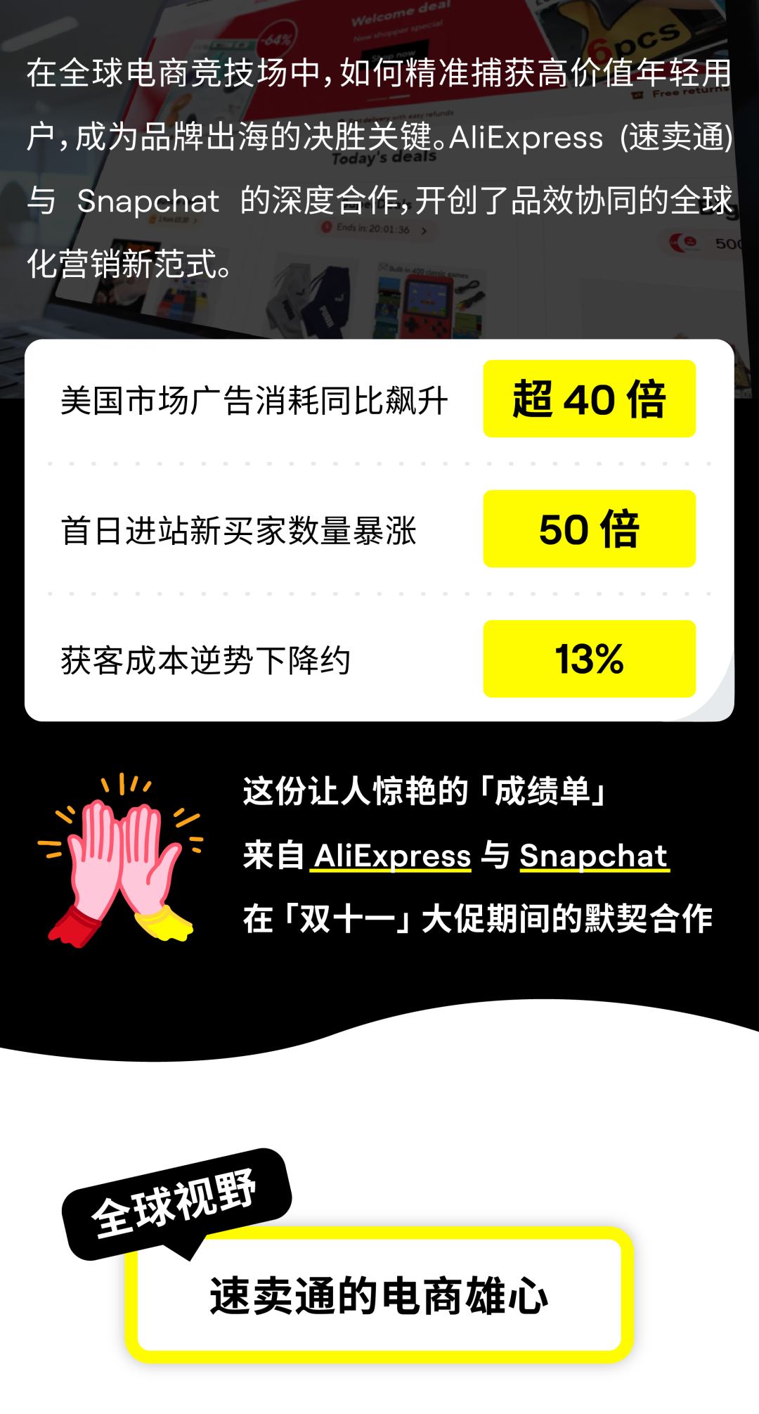 新客暴涨 50 倍，成本下降 13%，AliExpress 联手 Snapchat 玩转全球电商增长